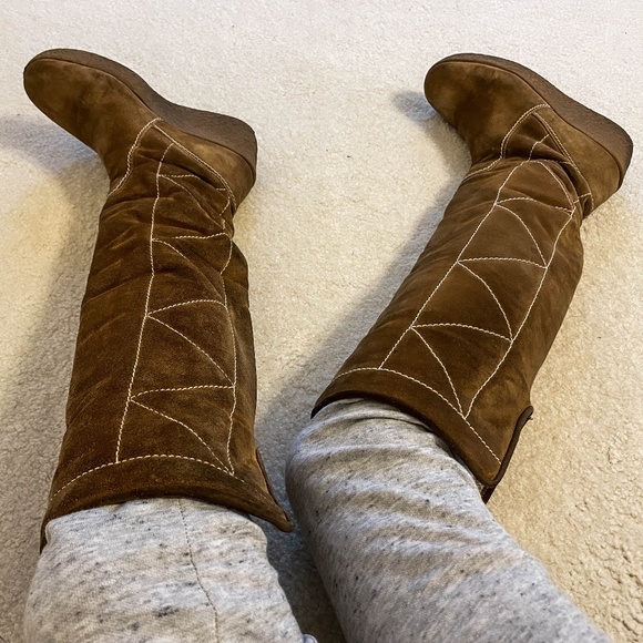 Michael Kors Brown Suede Shearling Tall Boots - Picture 8 of 12